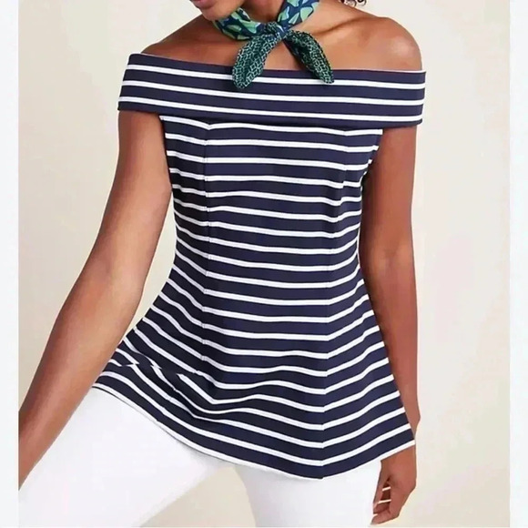 Maeve by Anthropologie Structured Off-The-Shoulder Top Size Medium - Picture 1 of 8